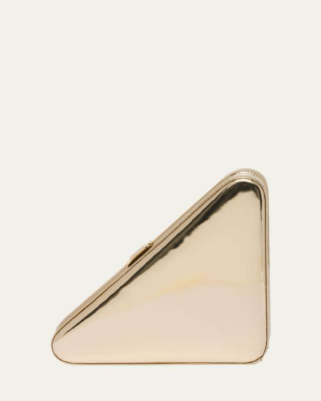 Triangle Metallic Leather Clutch Bag